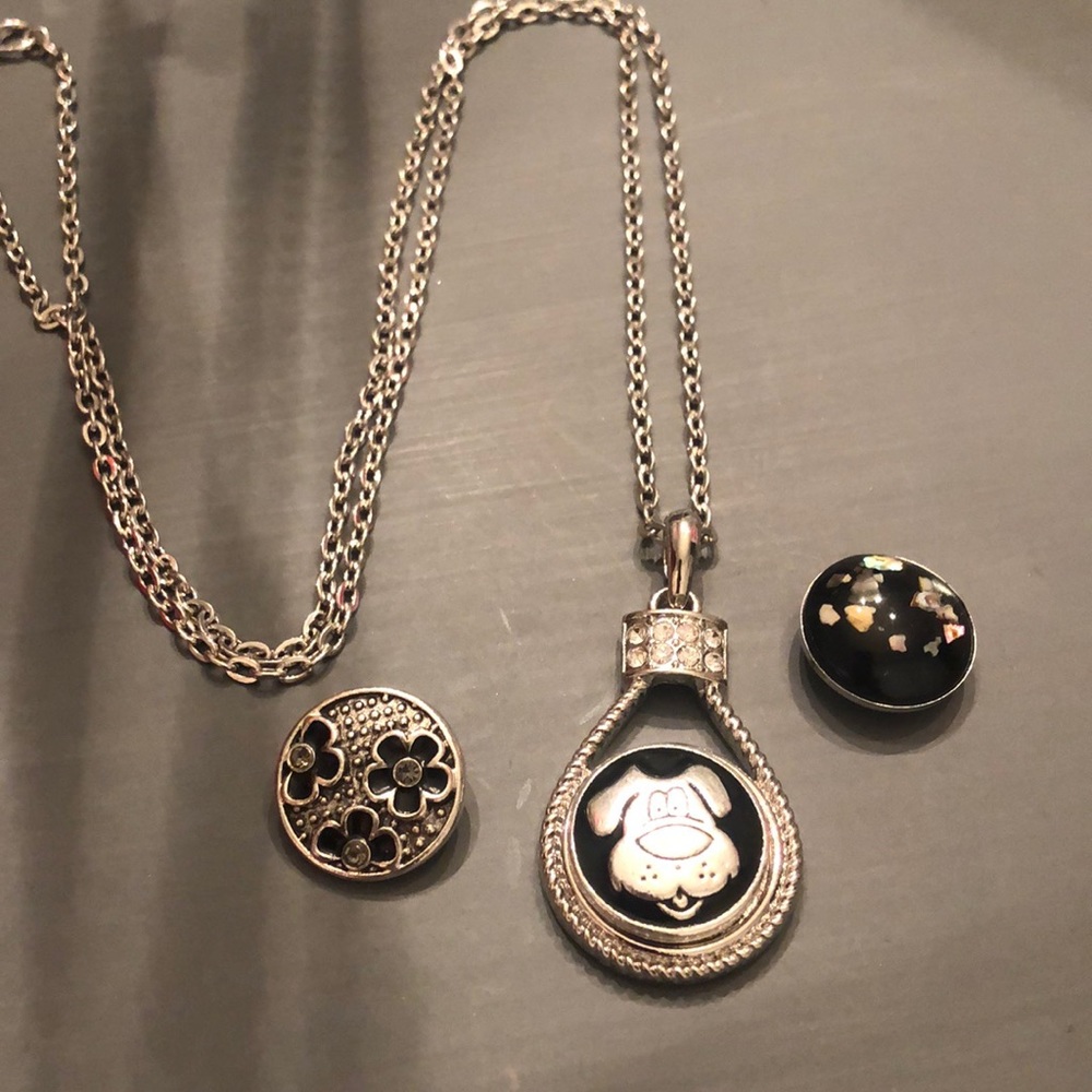 Snapituppittsburgh silver necklace w three snaps